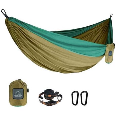 Hamac extérieur en nylon parapluie tissu anti-renversement champ installation rapide camping balançoire hamac portant 300 kg- (1/5)
