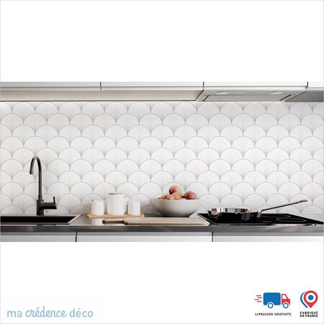 Crédence : Rosace art déco - Couleur Gris clair - Alu composite - 60 - 120 (1/3)