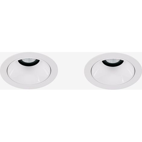 Pack de 2 downlights LED encastrables avec cadres ronds Ø7 cm en aluminium Orelva SKLUM Blanc (1/5)