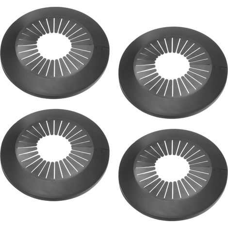 Cache Tuyau Radiateur pour Tuyaux d'Eau 1.97"-3.07"/50-78mm, 4pcs Plaque d'Écussons en PP pour Tuyaux de Chauffage, Colliers de Pipe Garniture Robinet Tube Douche Mural, Noir (1/5)