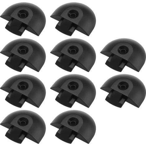 Lot de 10 embouts semi-circulaires en plastique pour rail d'avion Noir (1/5)