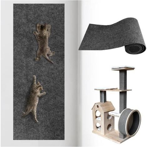 Grattoir Chat Autocollant Griffoir Chat Griffe Chat Tapis Grattoir pour Chat pour Mur et Coin, Protège Les Meubles et Les 40100cm (1/4)