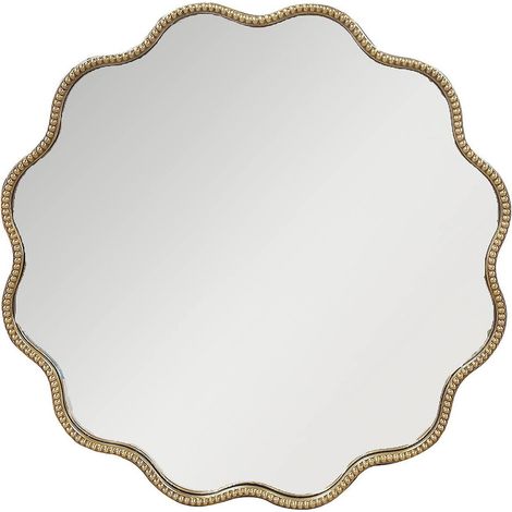 miroir mural doré forme ondulée chic décoration élégante - doré élégant finition brillante (1/2)