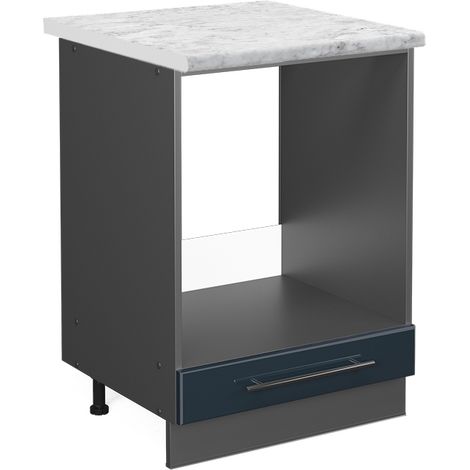 Mobile per forno da incasso Fame-Line, Blu scuro lucido, 60 cm , PL Marmo, Vicco