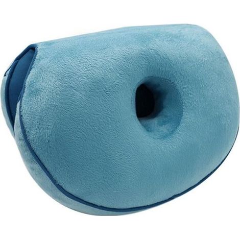 Coussin de siège Coussin orthopédique en mousse à mémoire de forme pour douleurs sciatique coccyx et hanche - BLEU (1/4)