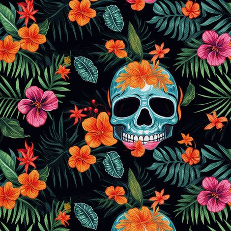 Tela decorativa para exteriores Oxford - Motivo de calavera I DX4362 (1/5)