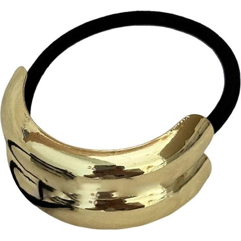 Bandeau pour femme avec décoration géométrique en métal, élastique à cheveux très résistant, coiffure polyvalente.-B-Gold (1/5)