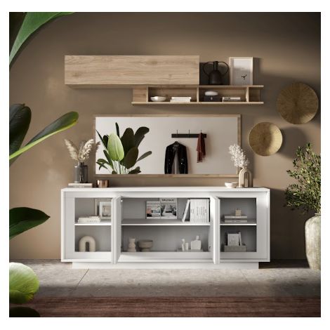 Buffet SKY 4 portes – Blanc mat laqué (1/2)