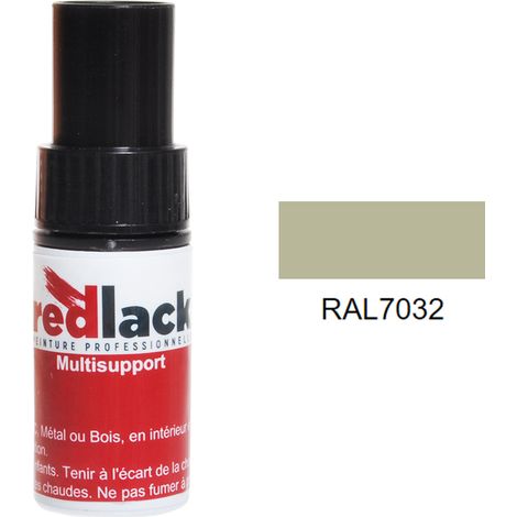 Flacone per ritocchi con pennello 9ml – RAL 7032 – Grigio selce – opaco – multisupporto – Redlack