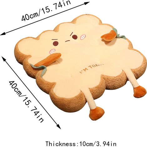 Niedliches Plüsch-Toast-Kissen, weiches Stofftier, ideales Geschenk für Kinder und Erwachsene (1/5)