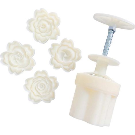 Moule à Mooncake en Plastique 75g, Emporte-Pièce Fleuri pour Biscuits DIY, Outil de Patisserie pour Fête de la Mi-Automne (1/4)