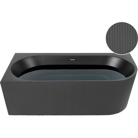 Corner Bath GOCTA Right Hand 1700 x 800 mm Black
