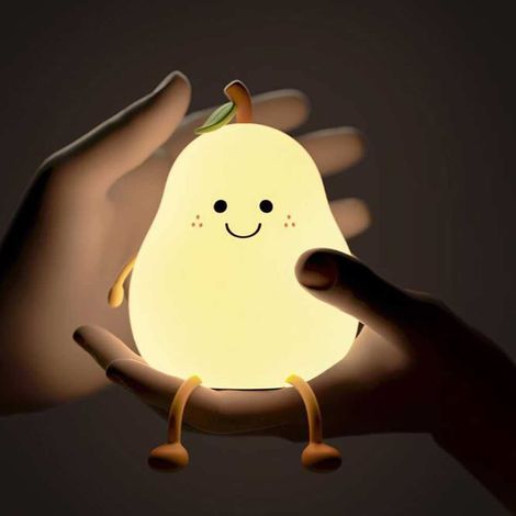 Veilleuse LED créative en forme de poire, veilleuse rechargeable en silicone (1/5)