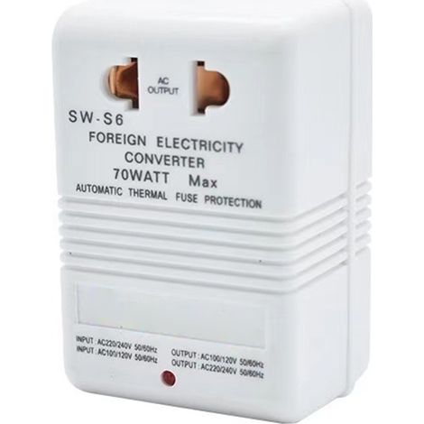 Convertisseur de tension 70W abaisseur et élévateur, pour voyage, adapté aux appareils électriques jusqu'à 30W (1/5)