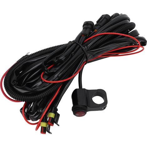 Kabelbaum für Motorrad-LED-Schalter, Kabelbaum für Elektrofahrzeug-Umrüstung, Kabelbaum für LED-Scheinwerferschalter, 1-zu-2-Umrüstkabelbaum (mit Stecker) 2,2 m (1/5)