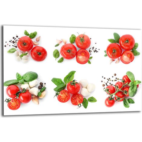 PLAQUE DE PROTECTION EN VERRE POUR CUISINIÈRE 80x52 TOMATE (1/5)