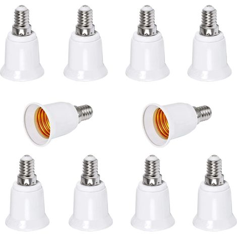 Douille Adaptateur E14 Vers E27, 8 Pcs Adaptateur de Base de Lampe Convertisseur, pour Ampoules LED et Ampoules à Incandescence et Ampoules Fluocompactes (1/5)