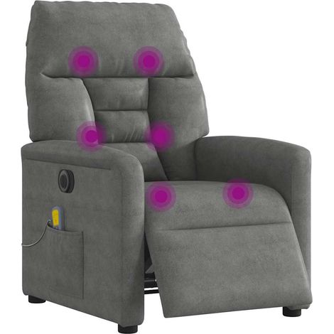 Maison Exclusive - Massagesessel Elektrisch Dunkelgrau Mikrofaser