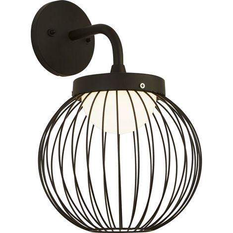 Searchlight Cabin Applique d'extérieur en métal noir et polycarbonate opale