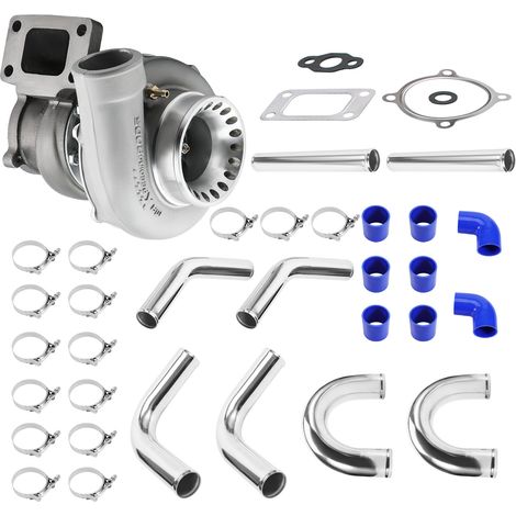 GT35R GT3582R Upgraded Dual Turbo Turbine .63 Vband T3 Flange tuyauterie 18 '' (1/5)
