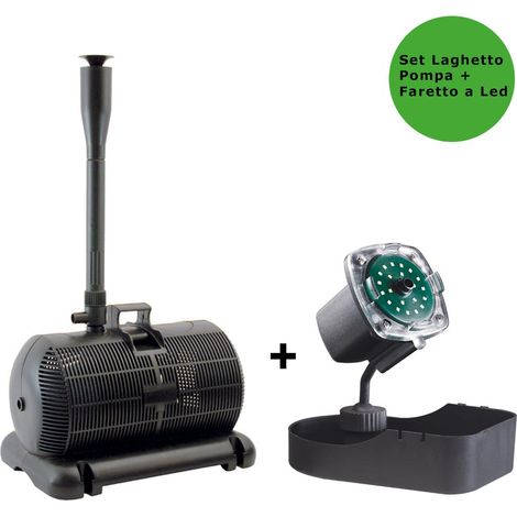 Multipack pompa per laghetto aqua 3 2500 litri/h + faretto nathur a led sommergibile