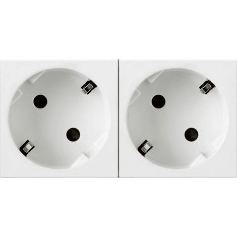 Stecksockel 2P + TT doppelt weiß Legrand Mosaic 77252