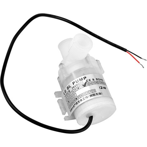 Pompe submersible silencieuse 12V DC 12W blanche, débit 600L/H, hauteur de refoulement 3,5m, sans balais, qualité alimentaire, pour aquarium et fontaine (1/5)