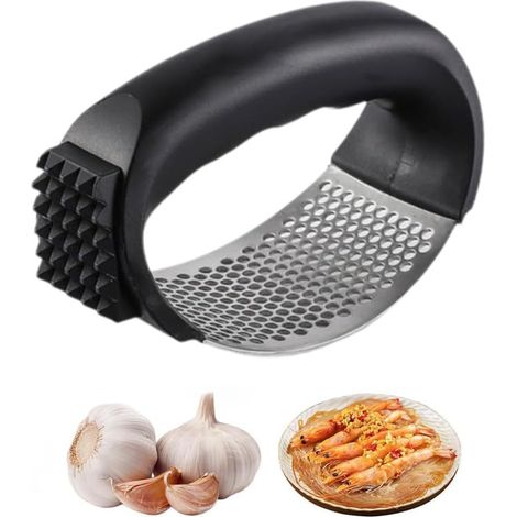 Stainless Steel Garlic Press, New Style Garlic Press, Portable Manual Household Kitchen Utensils, for Crushing Garlic Kitchen Gadgets (1 Pcs)