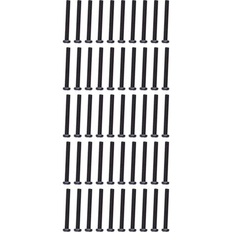50 Stück DIN 7985 Stahl-Linsenkopf-Maschinenschrauben, vollgewindet, schwarz verzinkt, M3x25 (1/5)