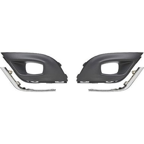 Grilles de pare-choc avant avec trous anti-brouillards noires et chromées kit Renault Clio 4 phase 2 2016-2019