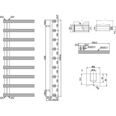Scaldasalviette termoarredo 795x500mm modello KAM-D2006 kamalu (1/2)