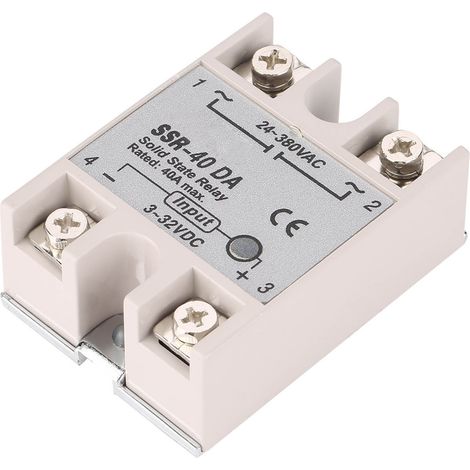 Einphasiges DC/AC-Halbleiterrelais, 40 A AC24-380 V, SSR 40DA, elektronisches Bauteil im Kunststoffgehäuse (1/5)