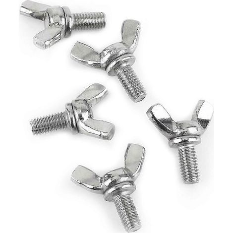 Vis à oreilles, 5 vis moletées M616 mm en acier inoxydable (1/3)