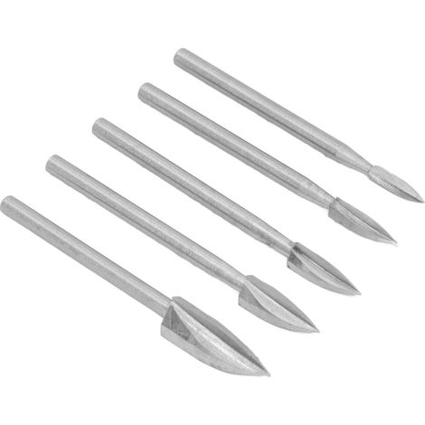 Ensemble de 5 outils de sculpture sur bois, couteau à graver le liège en acier rapide à 3 cannelures, outil de travail du bois pour le modélisme (1/5)