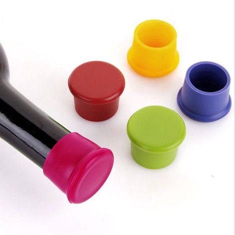 Silikon-Weinstopper, wiederverwendbare Stopper, Flaschenverschlüsse, Getränkedeckel, 5er-Set, für Wein-, Bier- und Champagnerflaschen (1/5)