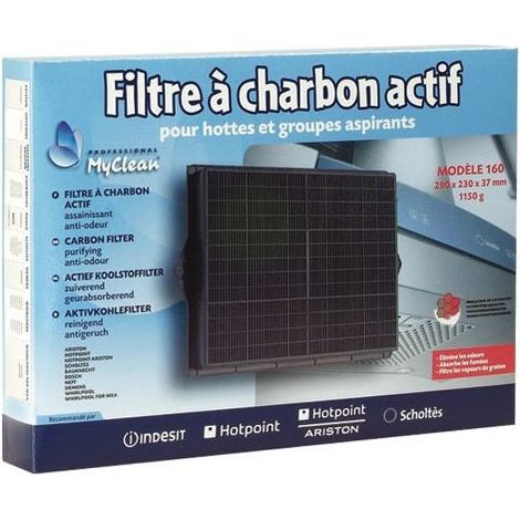 Filtre charbon rectangulaire type 160 (DKF41) (à l'unité) 290X229X40 mm (481281718527, F00187/1) Hotte ARISTON HOTPOINT, BAUKNECHT, BOSCH, BRANDT, ELECTROLUX, ELICA, FAGOR, IKEA WHIRLPOOL, INDESIT, J (1/4)