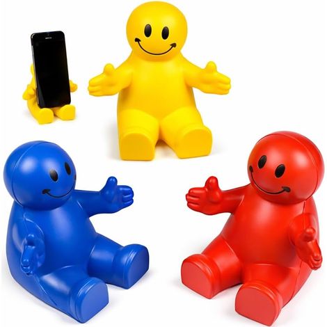 Lot 3 supports téléphone silicone sourire, support bureau flexible antidérapant universel (1/5)