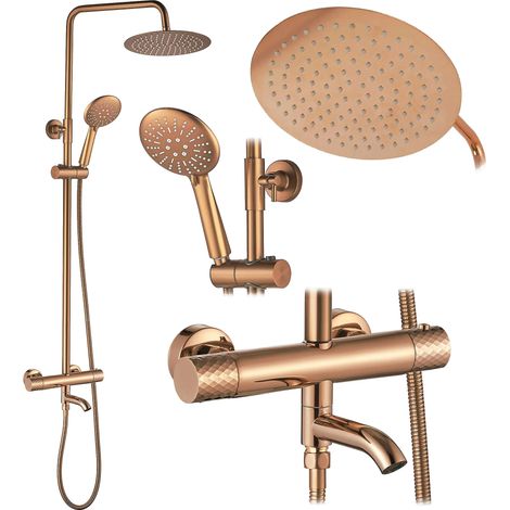 Juego De Ducha Rea Lungo Diamond + Thermostat Copper (1/5)