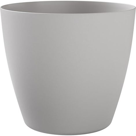 Vaso Rotondo Indoor e Outdoor Tera Bayon Kit Cloud Ø35 cm in Plastica Grigio Chiaro