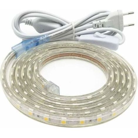 NALOOKAMIC Debuns – Ruban LED 3M très lumineux 220V – 60 LEDs/m – Étanche IP65 – Lumière blanche chaude pour cuisine et bureaux (1/5)
