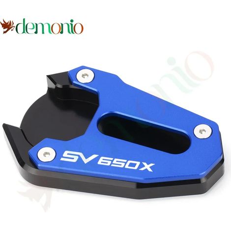 (SV650x-Bleu) Compatible avec les motos Suzuki SV 650, SV650 et SV650X : béquille latérale, extension et support (modèles 2018, 2019 et 2020). (1/4)