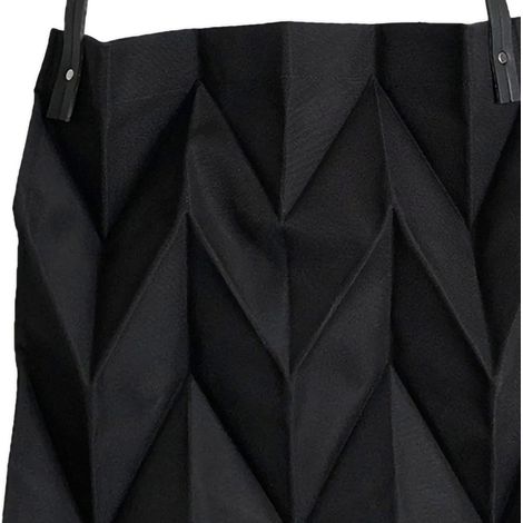 Sac Shopping Réutilisable Grande Capacité - Conception Polyline en Oxford Noir pour Voyage, Bureau et Maison (1/4)