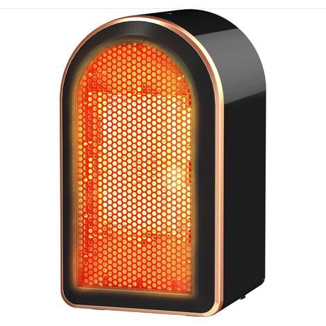 Chauffage électrique portable, petit radiateur, céramique PTC à économie d'énergie, chauffage silencieux, 1200 W, noir (1/5)