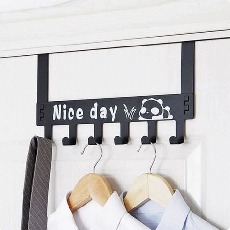 1 Patère Métal Acier au carbone Noir Design Panda Rangement intérieur Entrée (1/4)
