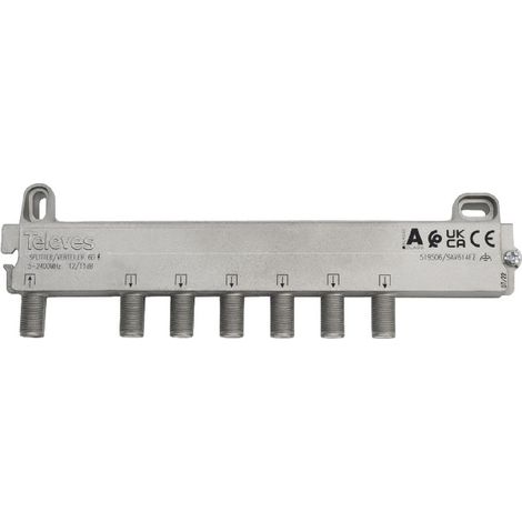 Repartiteur ulb 6 directions entrees et sorties alignees Televes 519506 (1/3)