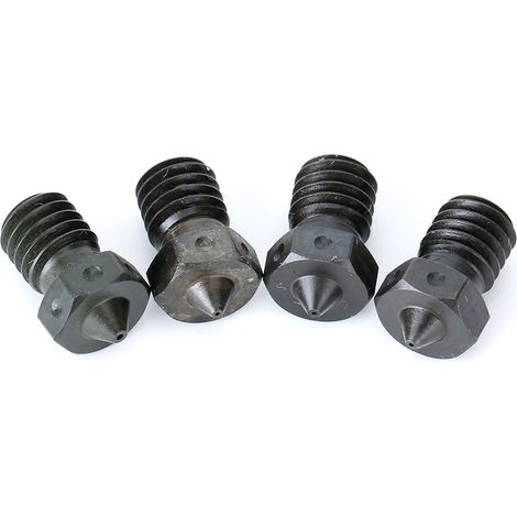 Lot de 4 accessoires pour imprimante 3D : buse de 1,75 mm et buse de 0,5 mm en acier trempé V6 de haute précision pour Pursa