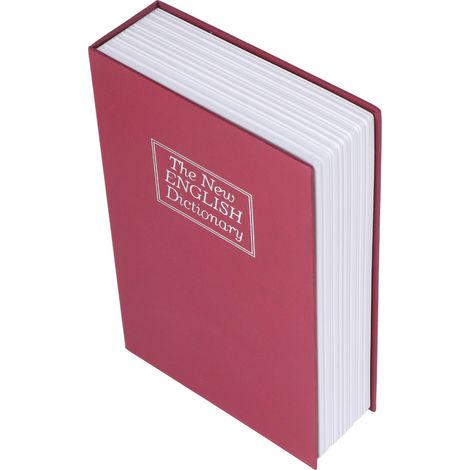 Coffre-fort portable factice en forme de livre avec serrure à combinaison pour cartes bancaires, bijoux et argent (rouge)