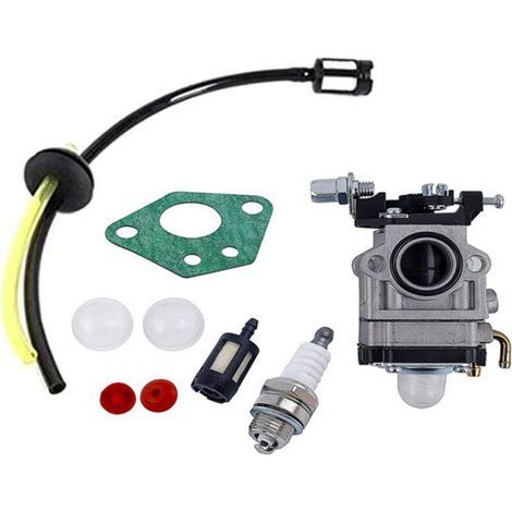Vergaser für MP15 Rasenmäher, 15 mm, 1E40-5, 43 cm³, 49 cm³, 52 cm³, Vergaser-Reparatursatz für Gartengeräte mit Schlauchdichtung, Zündkerze und Kraftstofffilter (1/5)