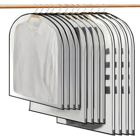 Housses de Vêtements, 12 Pcs Housse pour Costume, Sac de Vêtement, Protection Transparentes Anti-poussière Imperméables(Sx4+Mx4+Lx4) (1/4)