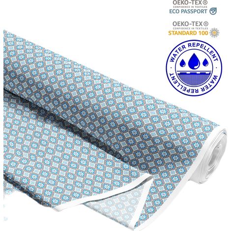TESSUTI DECORATIVI PER ESTERNI OXFORD - Motivo geometrico blu I DR046 (1/5)